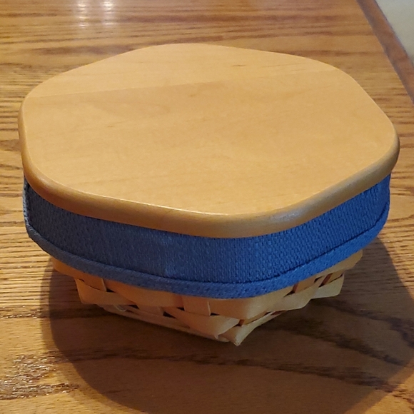 2003 Longaberger Sage Booking Basket Bundle With Liner, Protector & Wood Lid - Picture 1 of 9